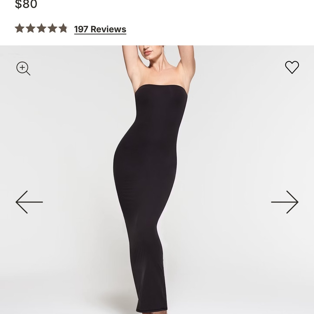 SKIMS Strapless Tube Black Dress